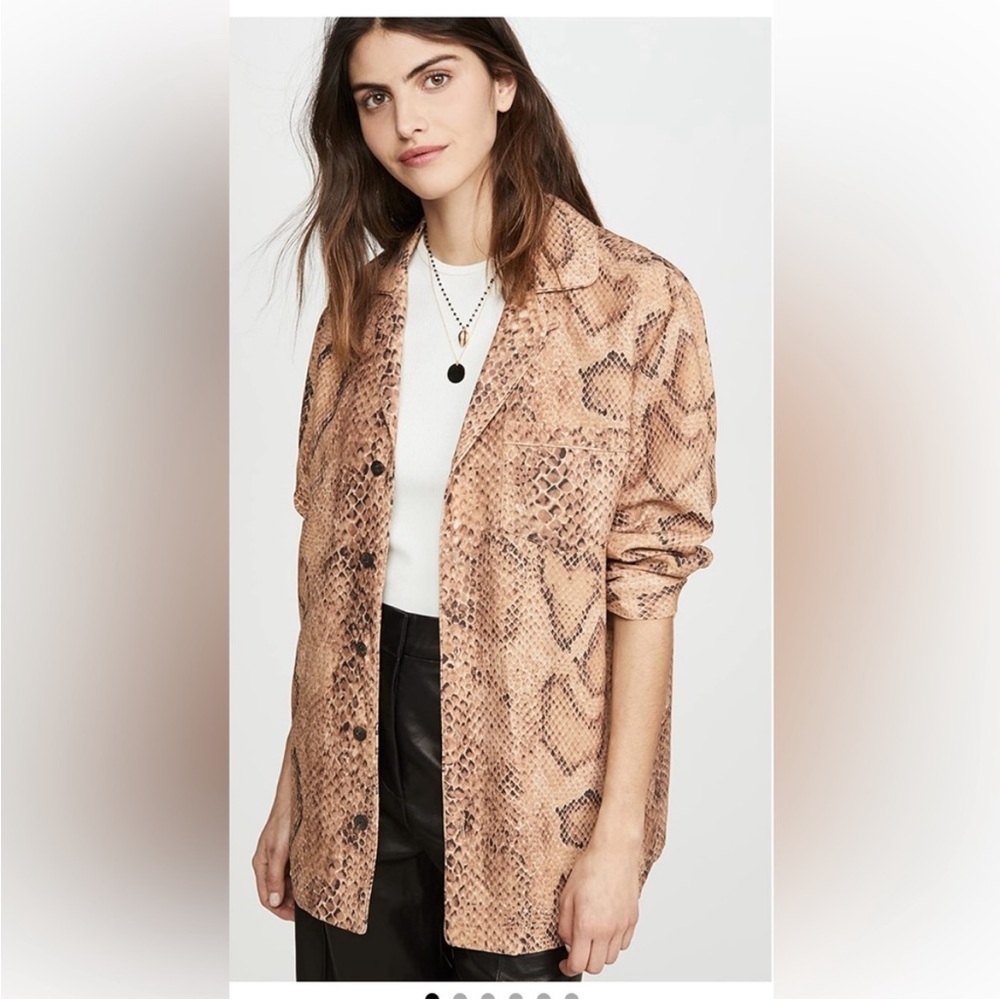 Mara Hoffman Iris Snake Print Women's Button Down Shacket